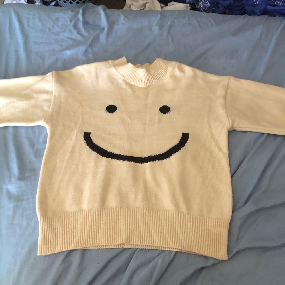 Happy face knit sweater